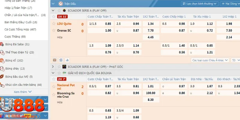 Lựa chọn bộ môn và loại kèo thích hợp